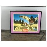 Collectible Lighted Schmidt Beer Sign - Large Mallard coming into blind with duck hunters