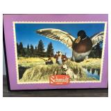 Collectible Lighted Schmidt Beer Sign - Large Mallard coming into blind with duck hunters