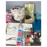 Sewing Items - Fabric - Patterns - Sewing Box  - Tools - Thread and More