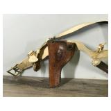 Double Pistol Leather Belt Holster