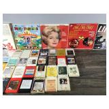 Lot of Collectible Music Vinyl Records & 8 Track Tapes - Mary Poppins - Lawrence Welk - Johnny Cash - Jerry Butler and More