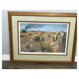 Framed, Signed & Numbered Les C. Kouba Print - “Sharptails at Harvest Time” - 371/2000 AWAG
