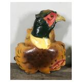 2 - Vintage Grain Belt Beer Chalk-ware Plaster Sign Pheasants