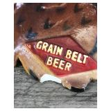 2 - Vintage Grain Belt Beer Chalk-ware Plaster Sign Pheasants