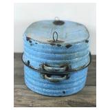 Antique Blue & White Graniteware X-Large Vintage LISK Enamelware Roasting Pan