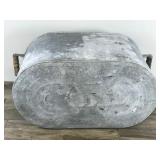 Vintage Galvanized Wash Tub with Wood Handles
