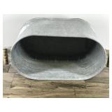 Vintage Galvanized Wash Tub with Wood Handles