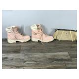 UGG Austria Shoulder Strap Bag & A Pair of GBG Los Angeles Pink High Boots Size 10M
