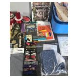 Vintage Yarn - Ribbon - Sewing Tools - Sewing Plastic Basket - Stained Glass - Quilting Book and More