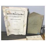 Quilting Books - Sewing Thread - Crochet Cotton - Needles - Small & Large Pin Cushion - Thimble - Vintage Wooden Bobbins and More