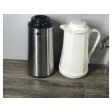 2 - Coffee Thermos’s - Beverage Dispenser - 2 Pitchers - 2 Food Containers - Some Type of Hand Mixer