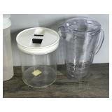 2 - Coffee Thermos’s - Beverage Dispenser - 2 Pitchers - 2 Food Containers - Some Type of Hand Mixer