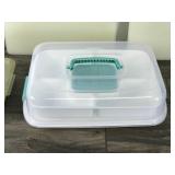 3 - Cutting Boards - Cake Pan with Lid - Rubber Maid Container with Devil Egg Tray