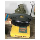 Lot of Collectibles & More - Cigar Boxes - Military Items - Signed Cap by Larry Weishuhn - Rug Beater - Jon E Hand Warmer - Lead Shot Bags (No lead inside) and More