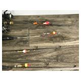 Lot of 9 Ice Fishing Rods and Reels