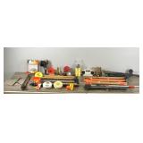 Lot of Ice Fishing Items and More - Tip Ups - Rattle Reels - Mini Teaser for Spearing - Propane Regulator - Small Radio and More