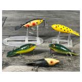 Lot of 5 Collectible Whopper Stopper Fishing Lures