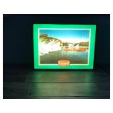 Collectible Schmidt Beer Lighted Beer Sign - Bass about to eat the fisherman in the boat