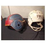 2 Vintage football helmets