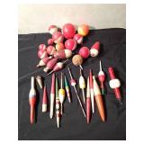 Vintage wood, cork and plastic bobbers