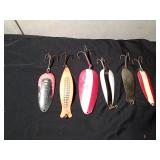 6 Large Daredevil fishing spoons