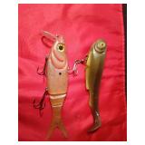 2 Vintage rubber Musky lures (! has jointed body