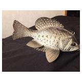 Signed hand carved wood crappie spearing decoy by R. Whittier