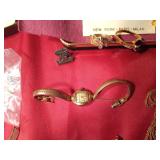 Basket of jewelry and more including 14K GF and gold dust