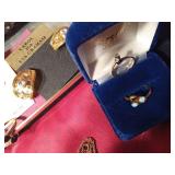 Basket of jewelry and more including 14K GF and gold dust