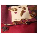 Basket of jewelry and more including 14K GF and gold dust