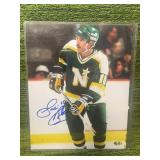 Vintage North Stars Autographed 8x10 Photo by Gordie Roberts (2 Stanley Cups, Elk River & Maple Grove Coach)