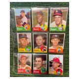 Assortment Lot of 1963 Topps Baseball Cards(105 Cards total)