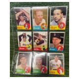 Assortment Lot of 1963 Topps Baseball Cards(105 Cards total)