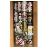 Large Box of Vintage Beer Cans- Leinenkugel, Olympic, Schmidt, Schell
