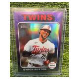 2024 Topps Heritage Byron Buxton Purple Chrome Refractor Minnesota Twins