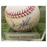 Encased Autographed Baseball by Minnesota Twins Danny Valencia