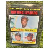 1971 Topps AL Batting Leaders Alex Johnson, Carl Yastrzemnski, & Tony Oliva HOF