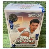 2023-24 Topps Chrome Basketball Trading Cards Blaster Box-28 Cards Per Box-New Sealed Wemby Rc?