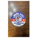 Vote Joe Button Pin Featuring Minnesota Twins Hall of Fame Player Joe Mauer