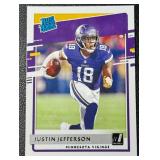 2020 Donruss NFL Rated Rookie Justin Jefferson Minnesota Vikings Rookie Football Card No. 313