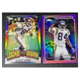 2-Card 2024 NFL Topps Chrome Randy Moss Minnesota Vikings Parallel Football Card Lot