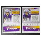 2-Card NFL 2025 Score Justin Jefferson Green Parallel Minnesota Vikings Football Card Lot