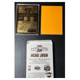 1998 Fleer Premiere Edition Michael Jordan Basketball Gold (1986 Replica Rookie Card Plated in 23 Karat Gold) Chicago Bulls Basketball Card 3684/5000
