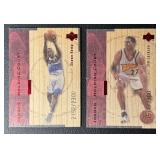 1998 2-Card Upper Deck #d Wood Card Basketball Lot