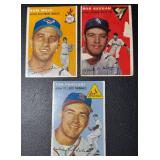 3-Card 1954 Topps Vintage Baseball Card Lot