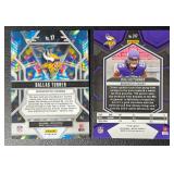 2-Card Dallas Turner 2024 Rookie Prizm Minnesota Vikings Football Card Lot