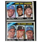 2-Card 1966 Vintage Baseball Card Lot (ERA Leaders & Pitching Leaders)