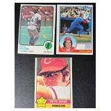 3-Card Vintage Topps Pete Rose Baseball Card Lot