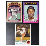 3-Card Vintage Topps Baseball Card Lot (Palmer, Robinson, & Marichal)