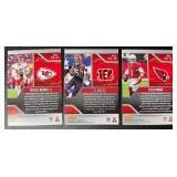 3-Card Panini Red Zone Insert Football Card Lot (Murray, Higgins, Mahomes)